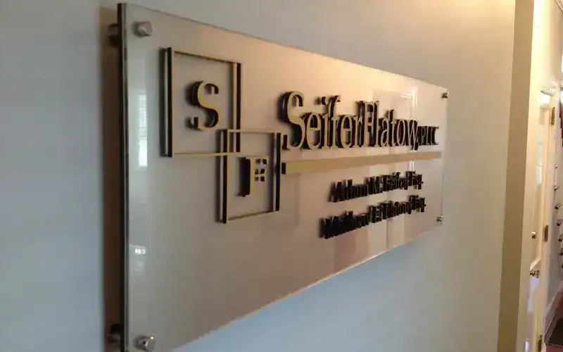 custom indoor lobby signage