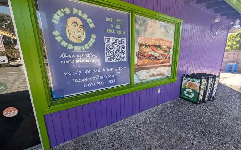 restaurant window promotional signs