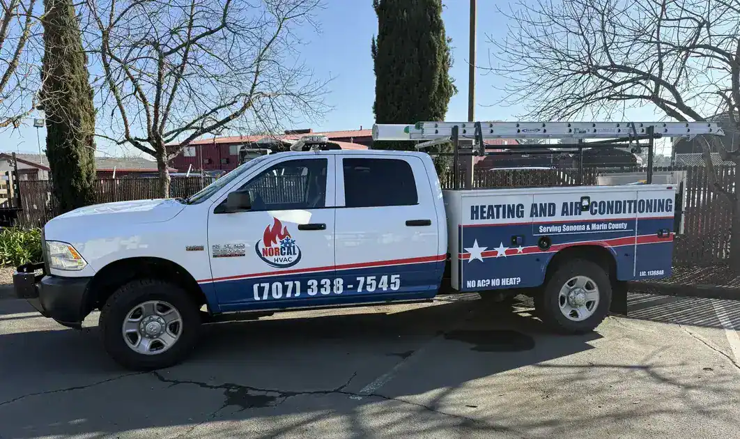 Branded work truck wrap
