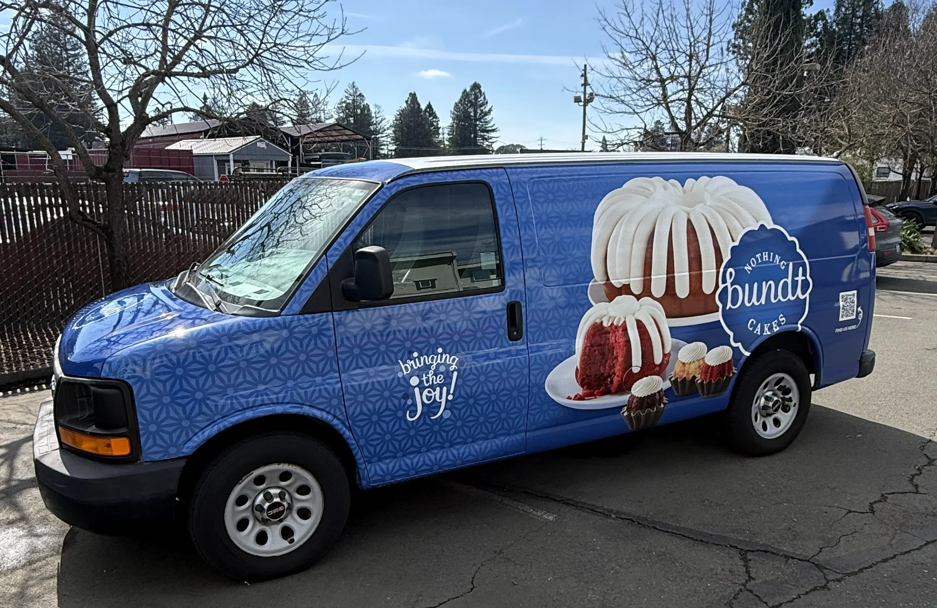 van fully wrapped with vinyl graphics for promotions