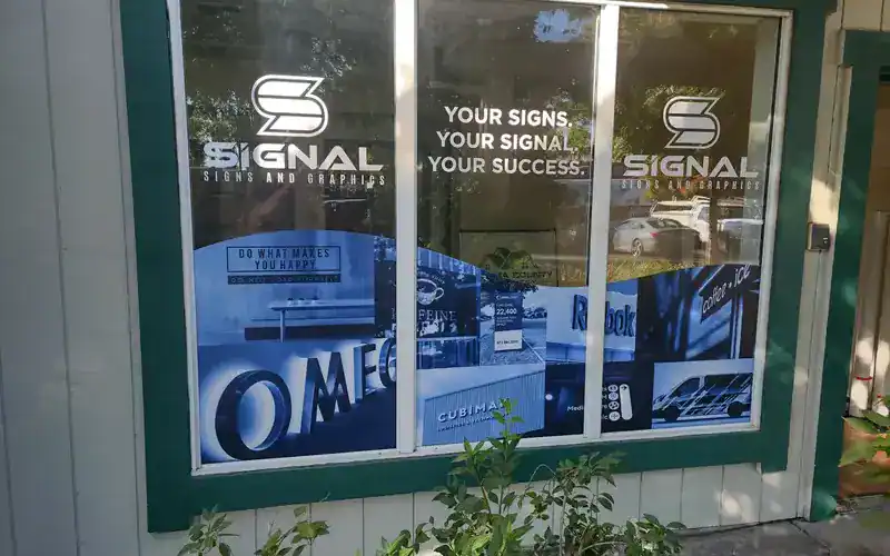 window signs visible from the outside